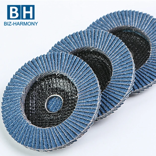 4.5 Inch 115mm 4 Inch 125 mm P60 Nylon Back Fiberglass Back Zirconia Flap Disc for Polishing Stainless Steel