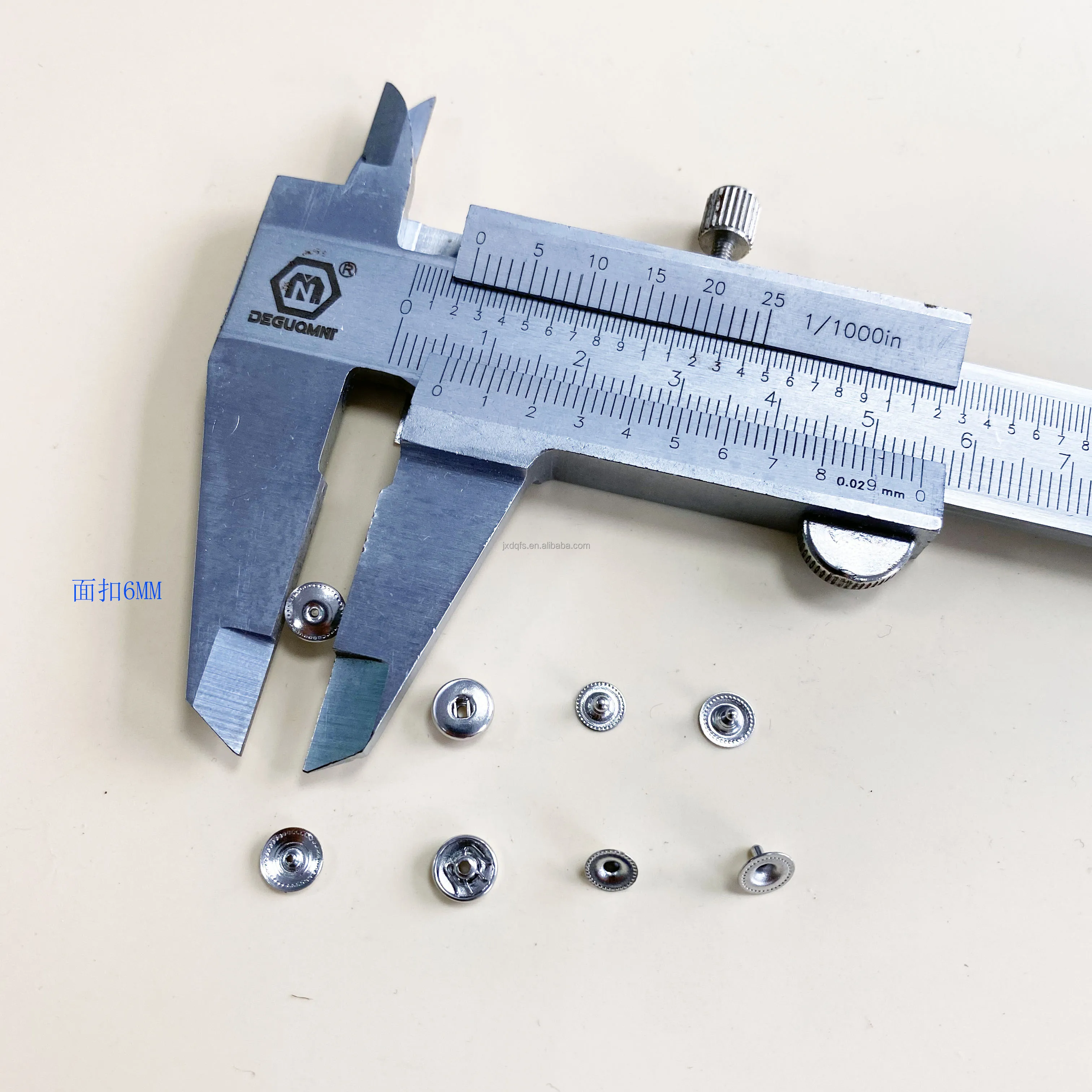 mini brass Snap button fastener in 4 parts, tiny 6 mm thin Snap Button Press Stud Cap for ribbon or eyeglass box