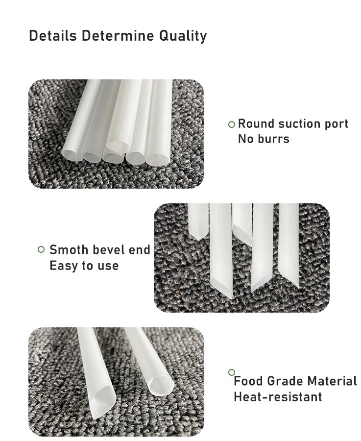 Customize Colored 6 7 8 10 12mm Disposable Compostable Straight Pla Biodegradable Plastic Straws For Boba Bubble Milk Tea