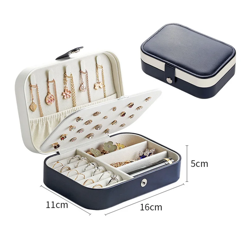 Luxury Pink Large Capacity Dust Proof Organizer Leather Jewelry Storage Box