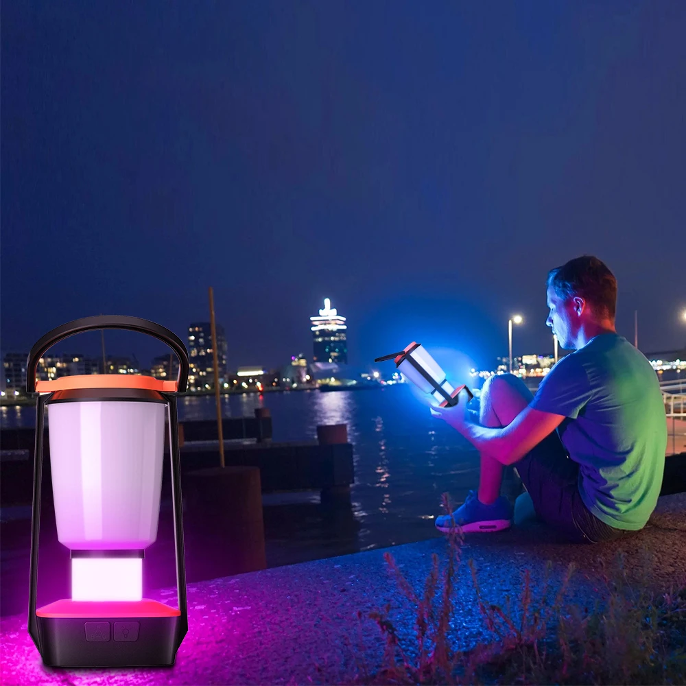 Wholesale Portable Solar Rechargeable RGB LED Emergency Camping Light for Camping or Outdoor Fishing