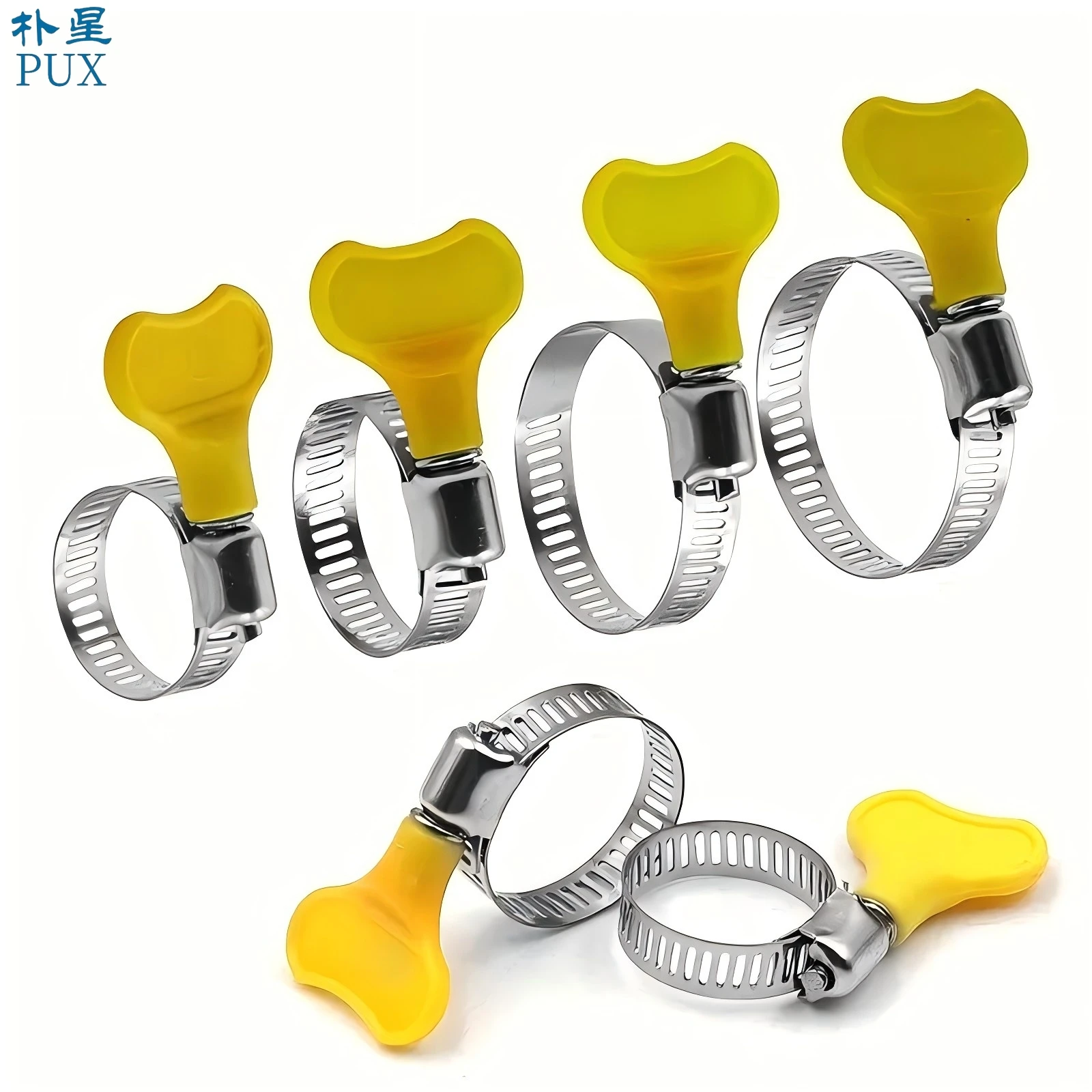 Stainless steel hose clamp Worm gear clamp Adjustable range hose clamp with handle for automotive and mechanical applications
