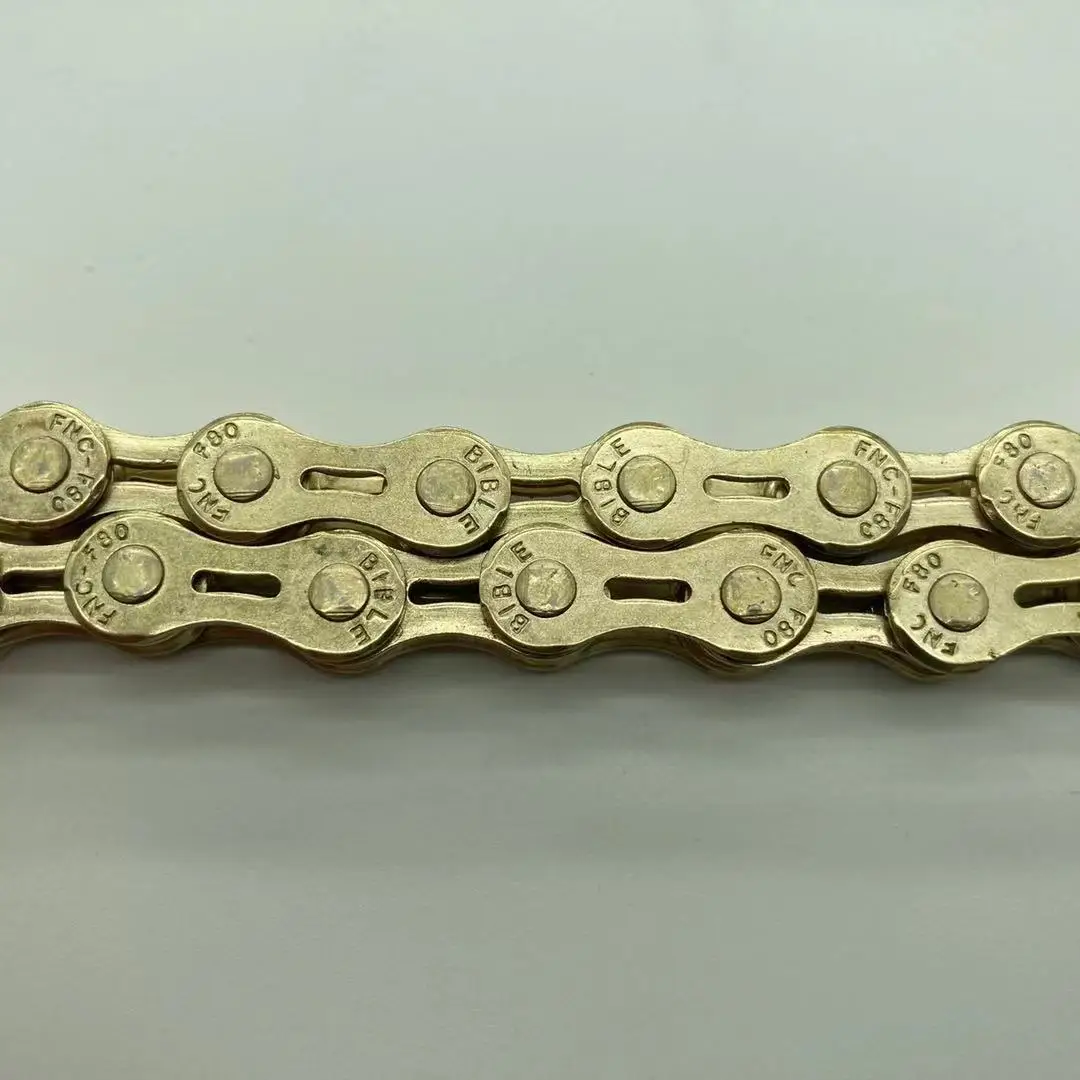 FNC Ultra-light stainless steel bicycle chain 8 speed bicycle chain gold hollow