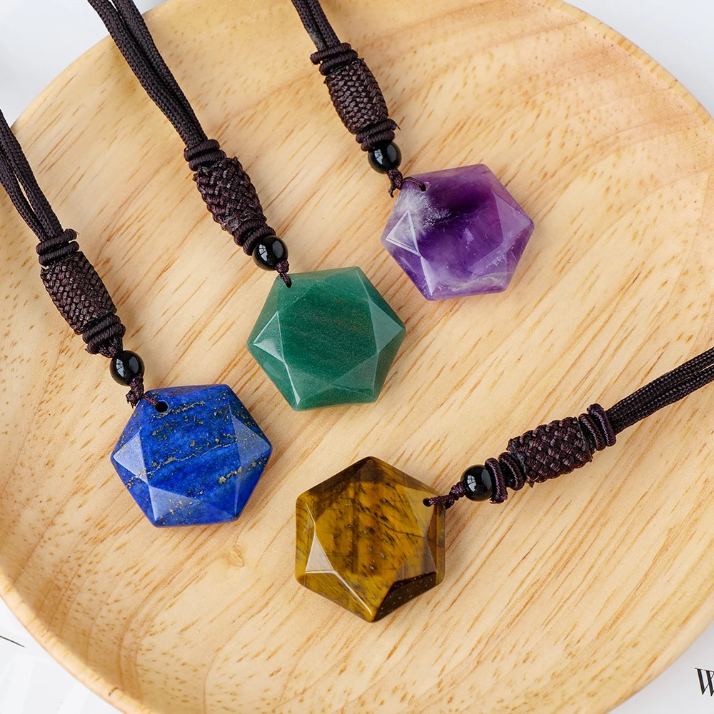 Hot selling wholesale crystal carving Crystal Six Point Star pendant spiritual healing home decoration