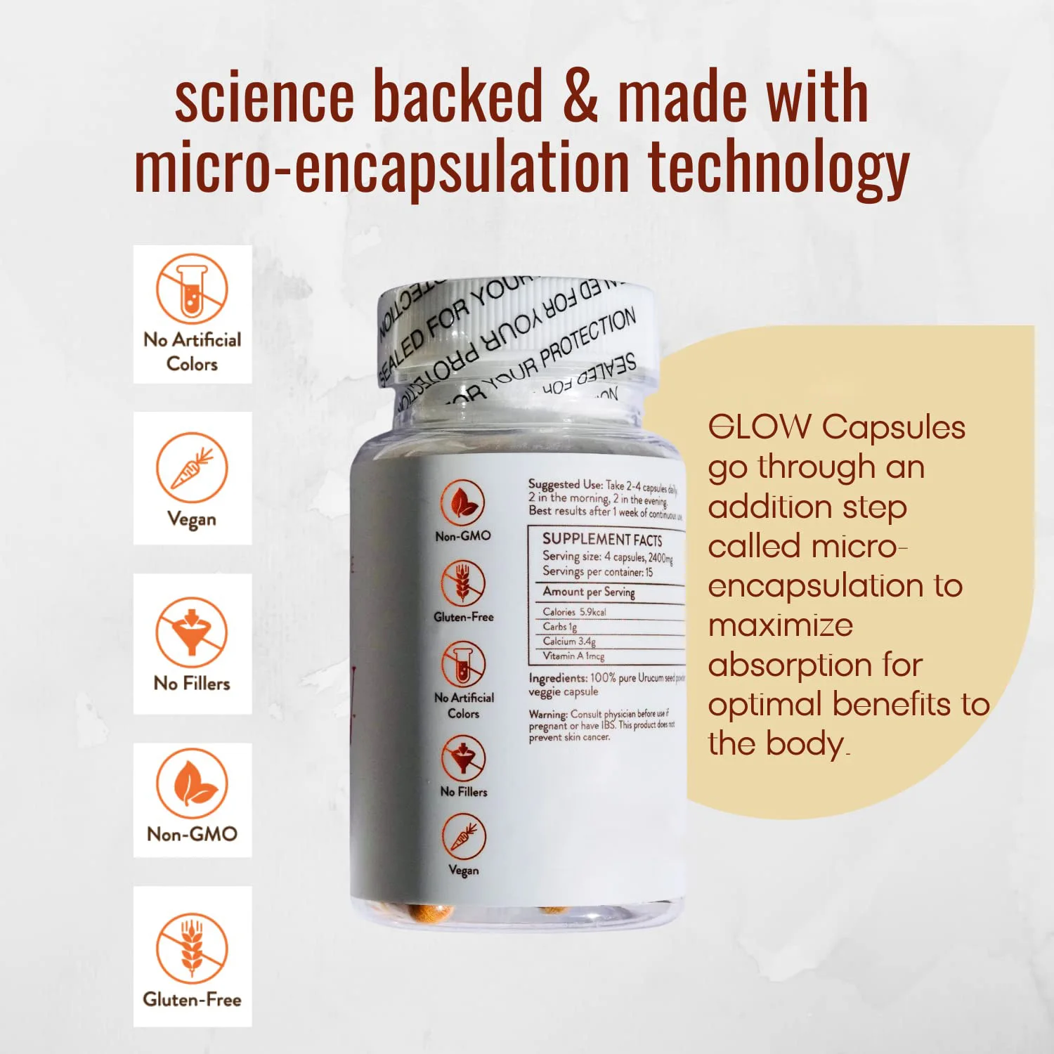 Natural Glow Vitamins A Capsules Antioxidants Melanin Collagen Tanning Pills for Men & Women Skin Health