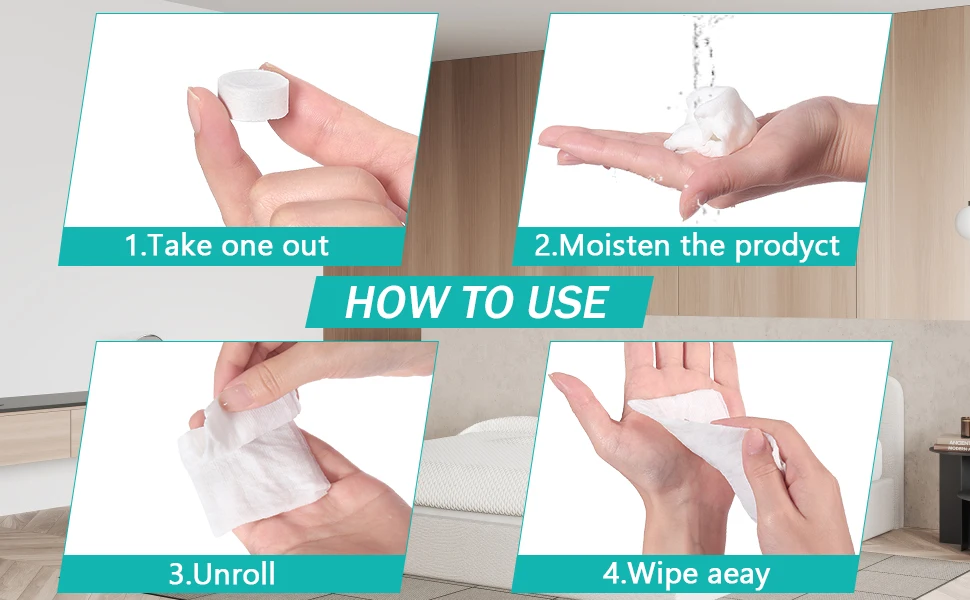 Compressed Towels Coin Tissues Disposable Toilet Paper Tablets