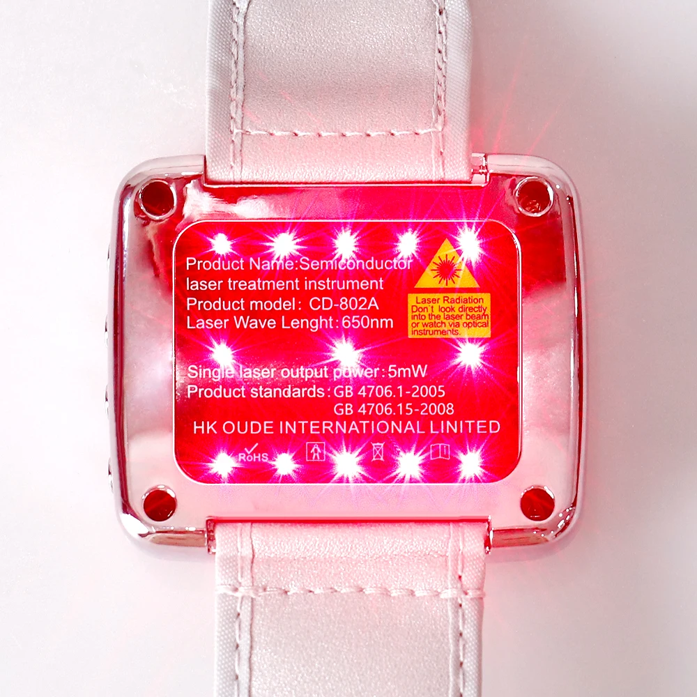 650nm Red Laser Therapy Watch LLLT Diode for Diabetes High Blood Pressure Cholesterol Rhinitis Treatment