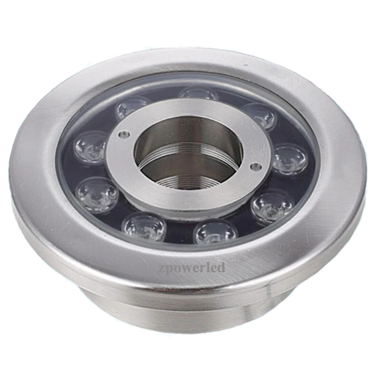 DC24V RGB+ 4 Wires Control IP68 Waterproof Stainless Steel 12W Circular Water Fountain LED Light