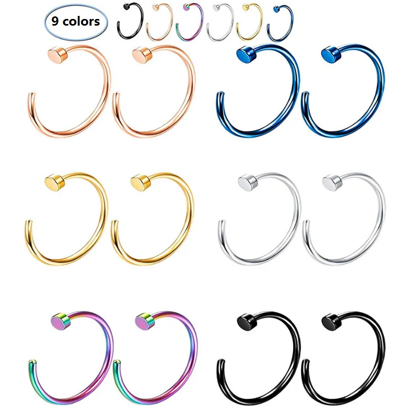 Top Sale Septum Medical Steel Nose Ring Silver Gold Body Clip Hoop For Women Piercing Clip Jewelry Gift