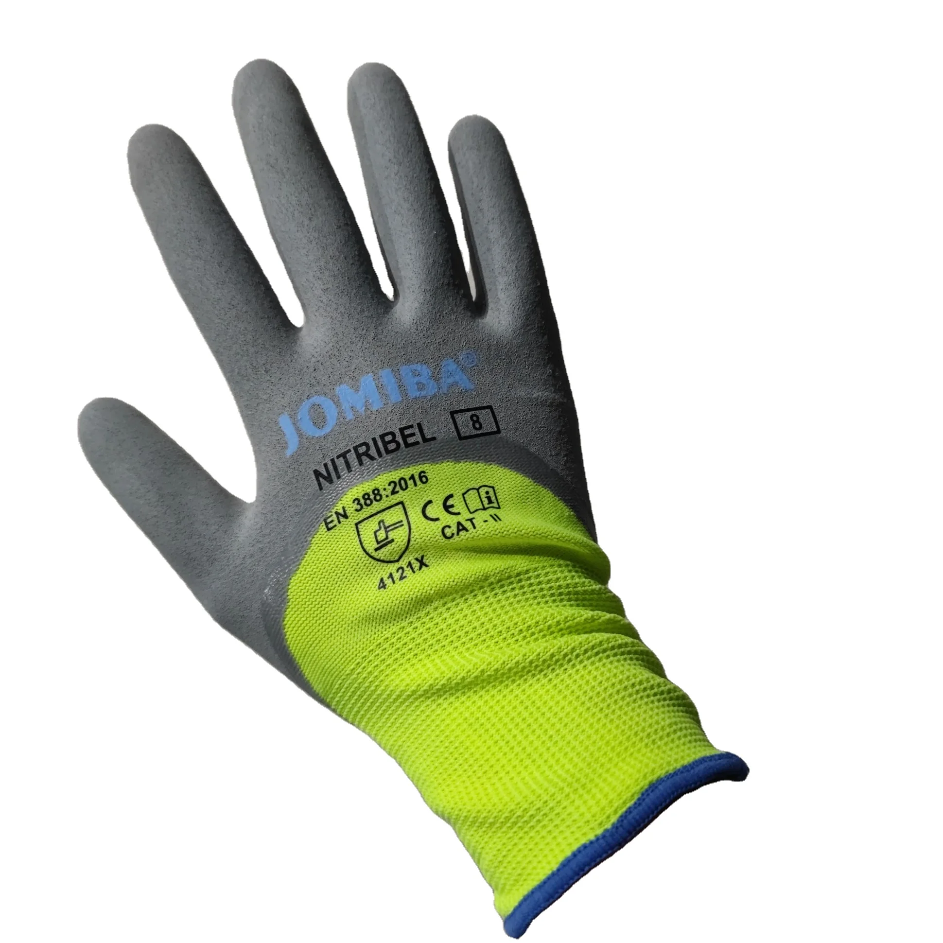 Neon Green Polyester Dip Gray Latex Garden Custom Women Gloves For Women