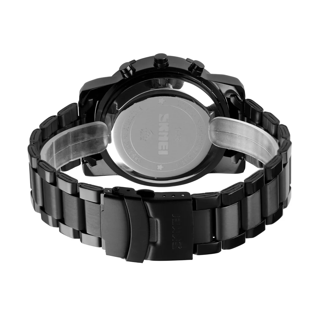 Creative Men Quartz wristwatches Drums dial reloj skmei good quality Stainless steel strap sports watch