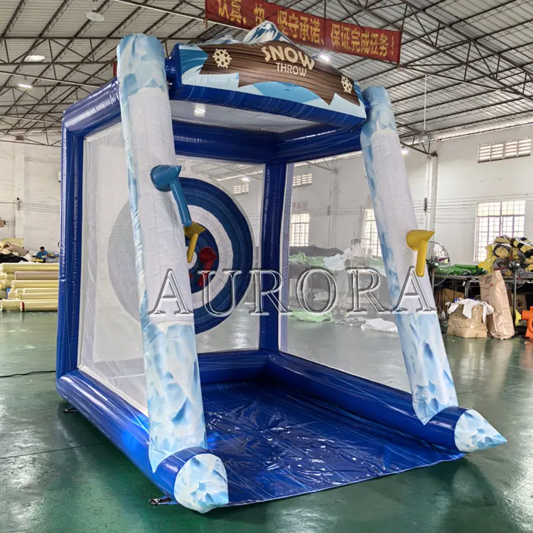 Outdoor Interactive Carnival Game Double Inflatable Flying Axe Throwing Target Giant PVC Inflatable Throwing Axe Sale