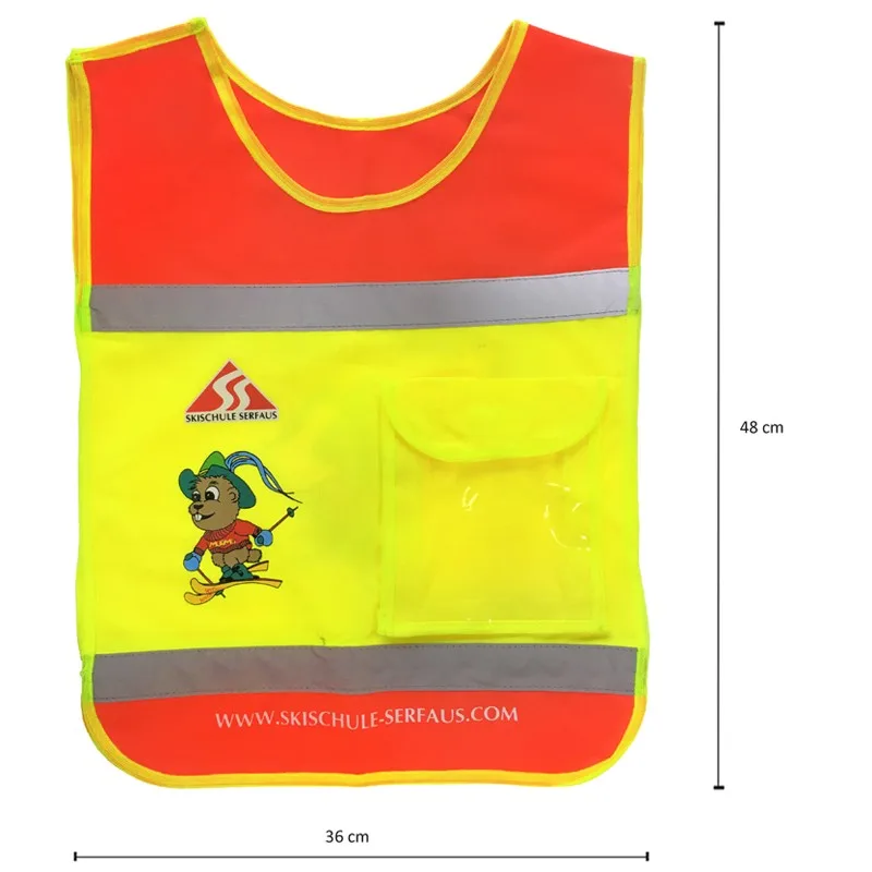 Hcsp Fluo-yellow Kids Reflective Fabric Safety Vest With Elastic Band