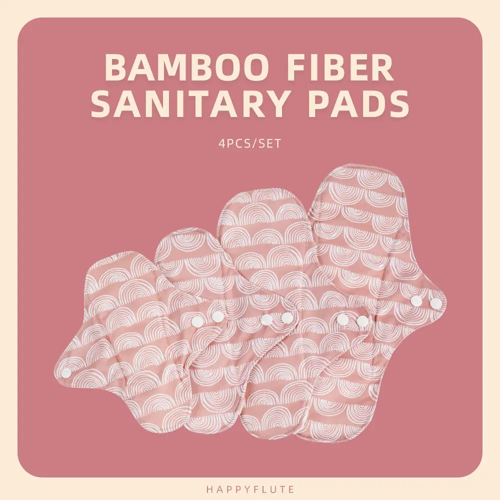 Happy Flute Reusable Washable Bamboo Cloth Mama Menstrual Sanitary Pad Panty Liners Sanitary Pads Napkin Bamboo Cotton Mama