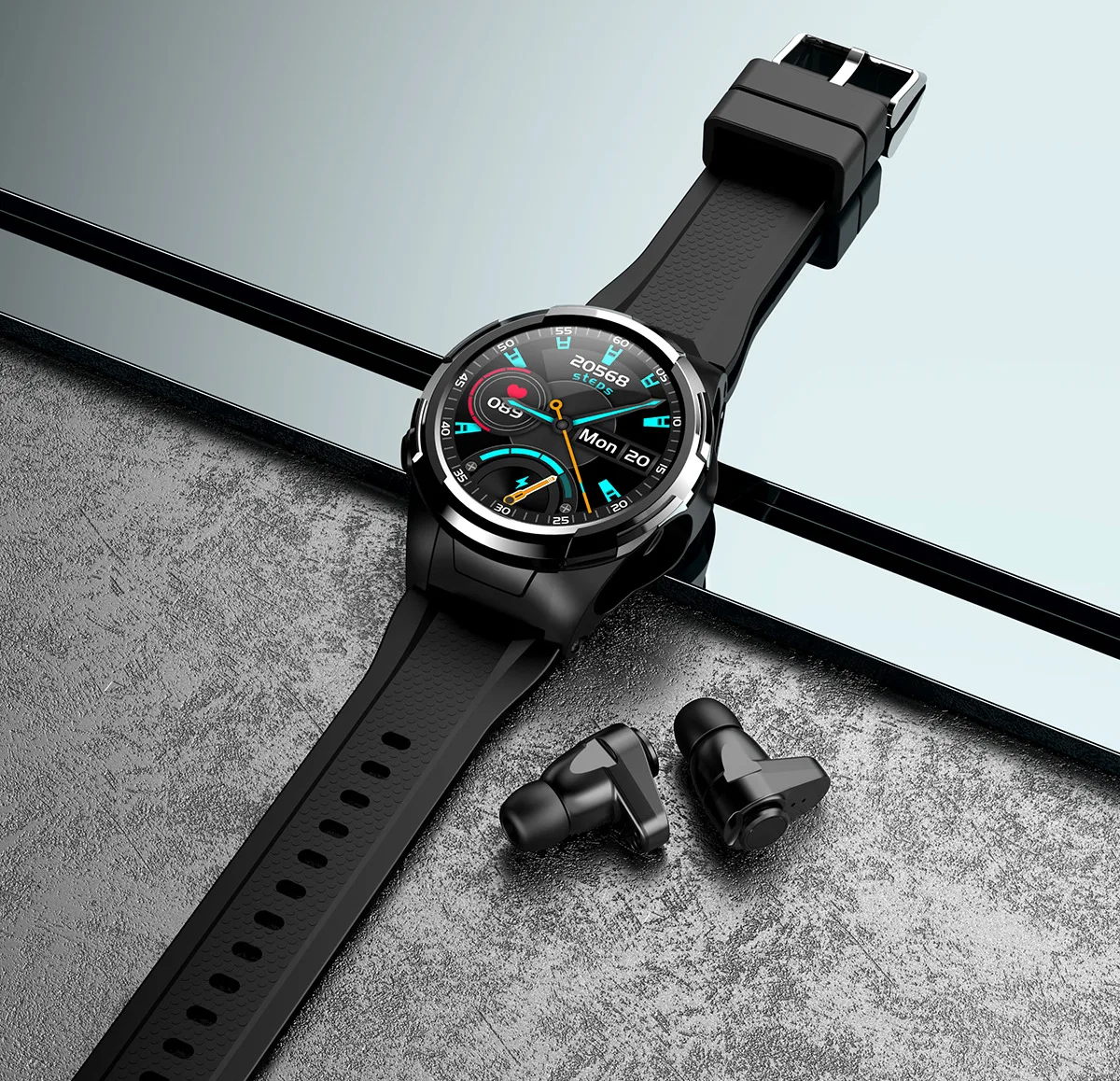 Wristband With Earphones Music Sports For Exercise Run 2 In 1 Android Earbuds Headphone Smart Watch Men