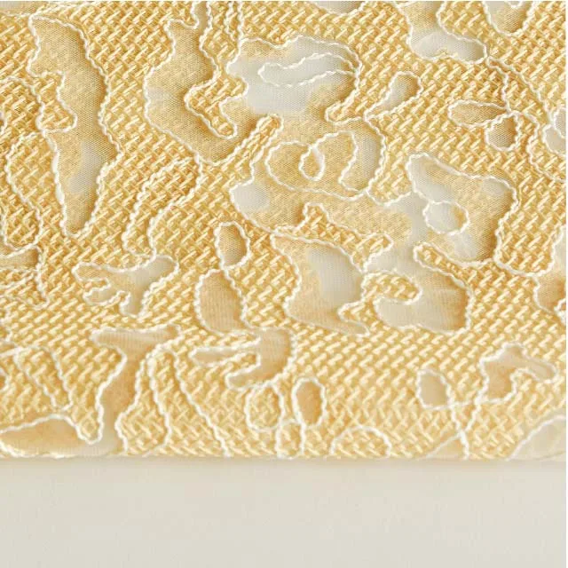 HA-17709 Customized color knitted net cloth and rope soft tulle mesh with cording embroidery fabric for dress