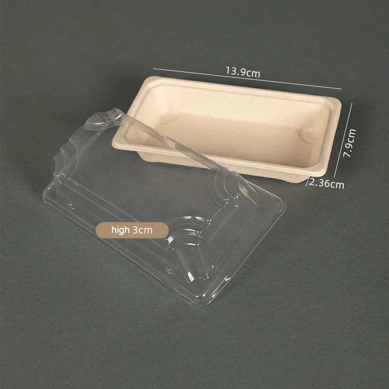 Disposable biodegradable Sushi Box packaging Sushi Fruits Display Food Box Paper Pulp container