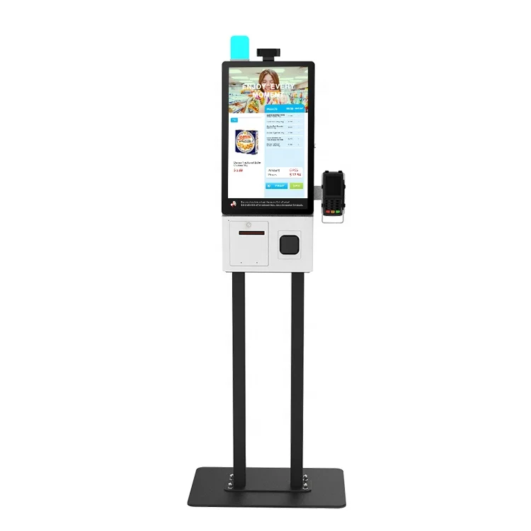 24 inch digital restaurant menu display touchscreen POS terminal self-service ordering kiosk