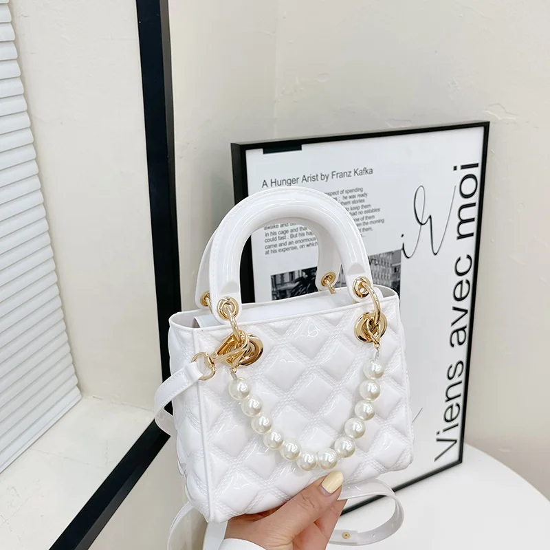 New Style Princess PVC Candy Color Jelly Bag Rhombic Sweety Cute Purse Small Portable Shoulder Handbag For Girls