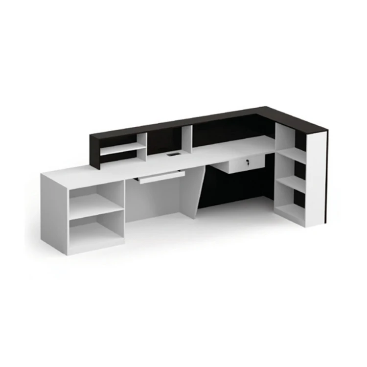 Hotel Lobby Imitate Carrara White Front Counter Reception Desk