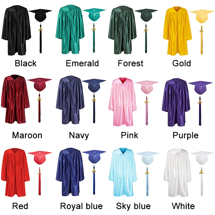Shiny cheap preschool baby Children Custom Graduation Gown and Cap with Charm