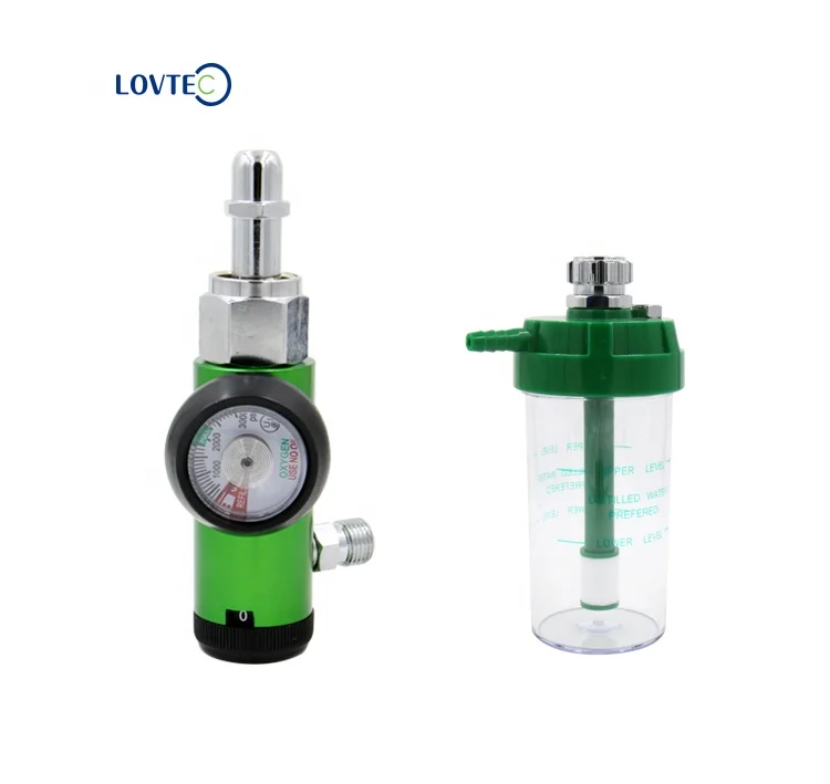 Lovtec cga540 G5/8female medical oxygen regulator with humidifier bottle flow meter
