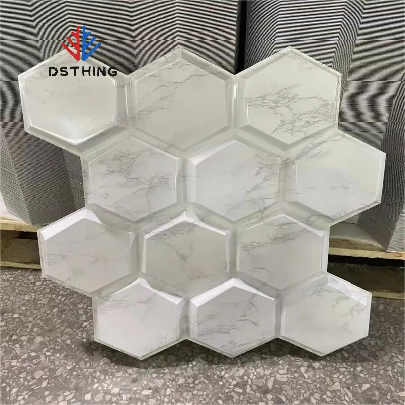 Art 3d Textures 3D Wall Panels Hexagon Design Pack of 12 Tiles indoor decoration self adhesive diy wall panel