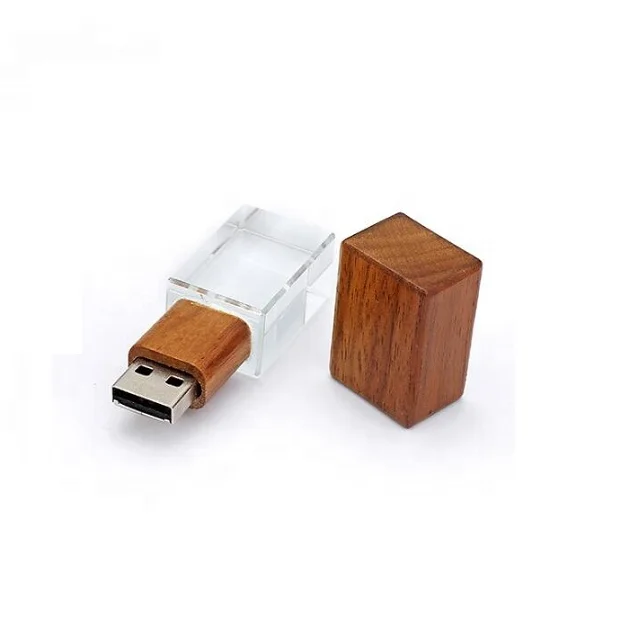 Wooden usb pen drive Creative gifts memory stick Custom laser logo crystal USB flash drive pendrive