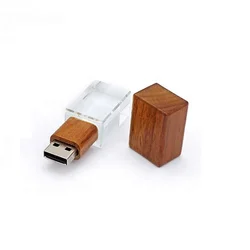 Wooden usb pen drive Creative gifts memory stick Custom laser logo crystal USB flash drive pendrive