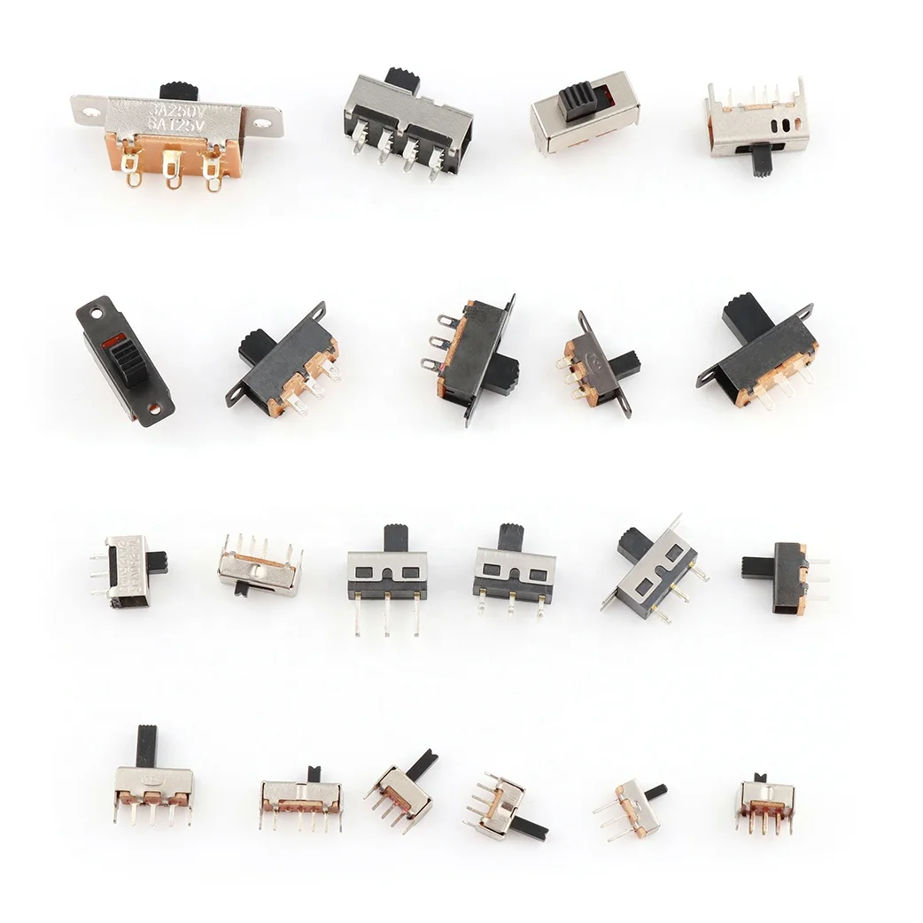 180 Degree Type Single Row Double Rows Spdt Dpdt Slide Switch SS-Series Pcb Mounted On Off 2 3 4 Position