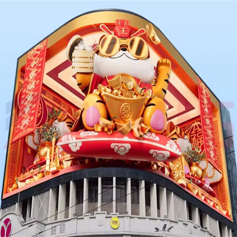 3d Hd Full Color Fixed Wall Mounted Outside Lighting Panel Advertising Video Av Wall Screen for Outdoor Led Display