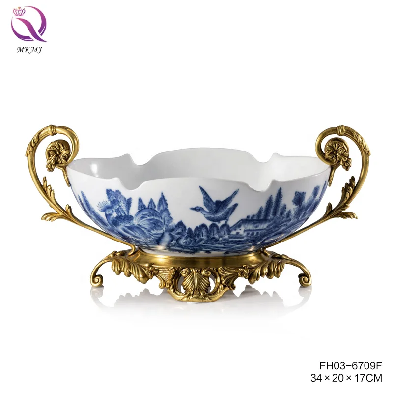 Guangzhou, China High-grade Blue and White Porcelain Hand-painted Home Decoration House Accessories Home Decoration and Garden