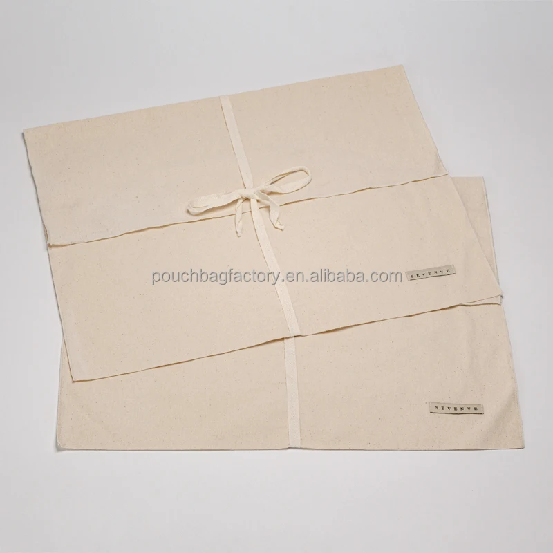Custom Logo Printed Recyclable Cotton Soft Gift Envelope Flap Jewelry Package Pouch Handbag Shoe Cosmetic Dust Bag