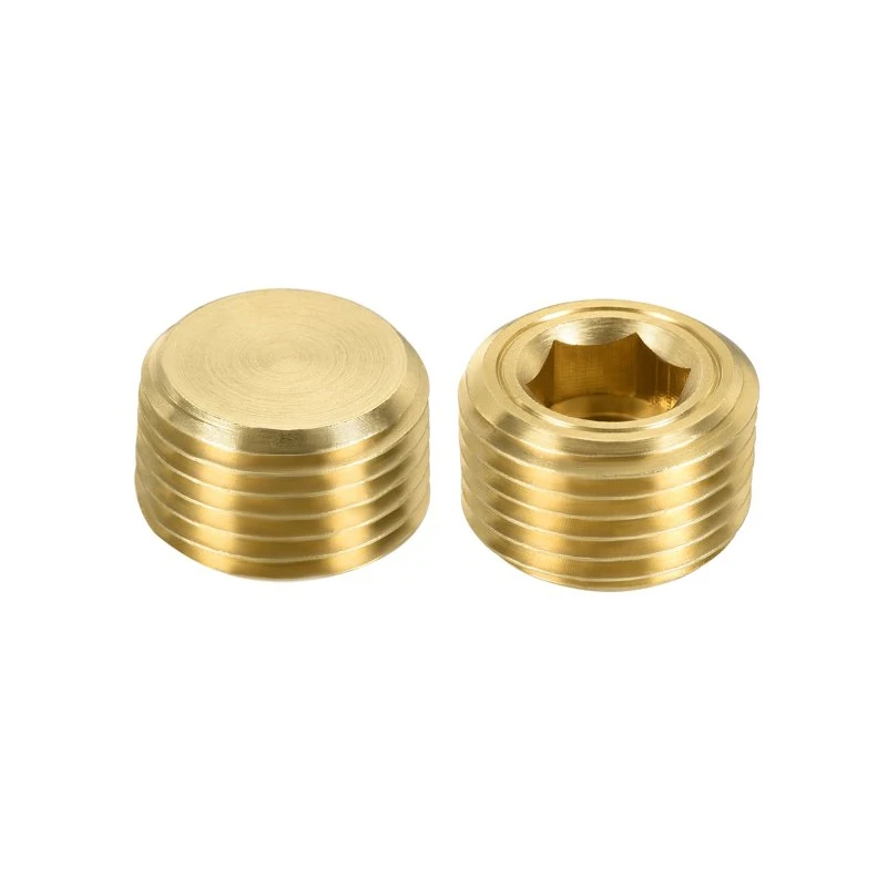 Brass Pipe Fitting Plug 3/4'-14 NPT Male Threading Countersunk Hex Plug