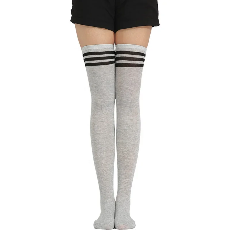 Fashion Sexy Stripe Over The Knee Socks Thigh High Stocking Cotton Stockings Cute