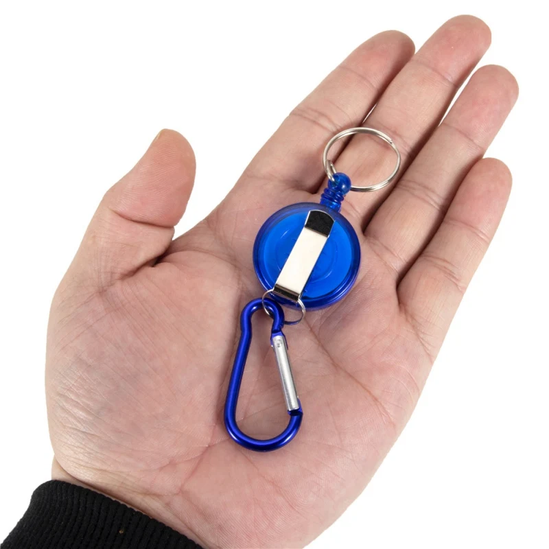 Retractor Keychain Portable Fly Fishing Retractable Reel Badge Holder Fly Fishing Carabiner Clip