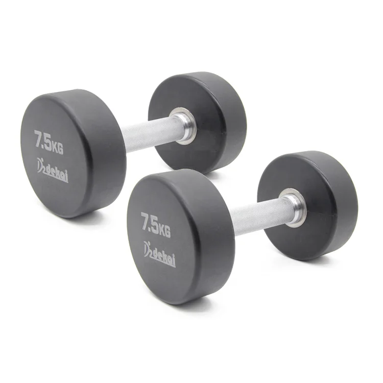 Gym Equipment Urethane Dumbbell Weight Lifting Black PU Gym Dumbbell
