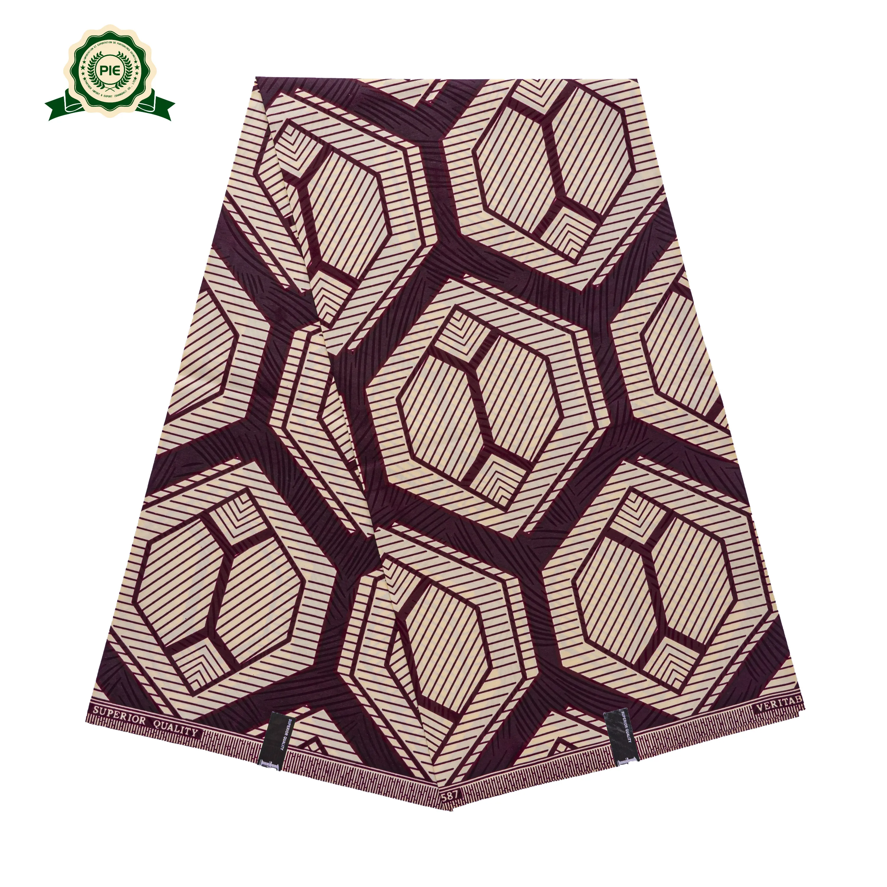 
Good Quality Nigeria Holland Wax Java Print Fabrics Making Wedding Polyester Staple Fibre Raw 100% Polyester partner fabric 