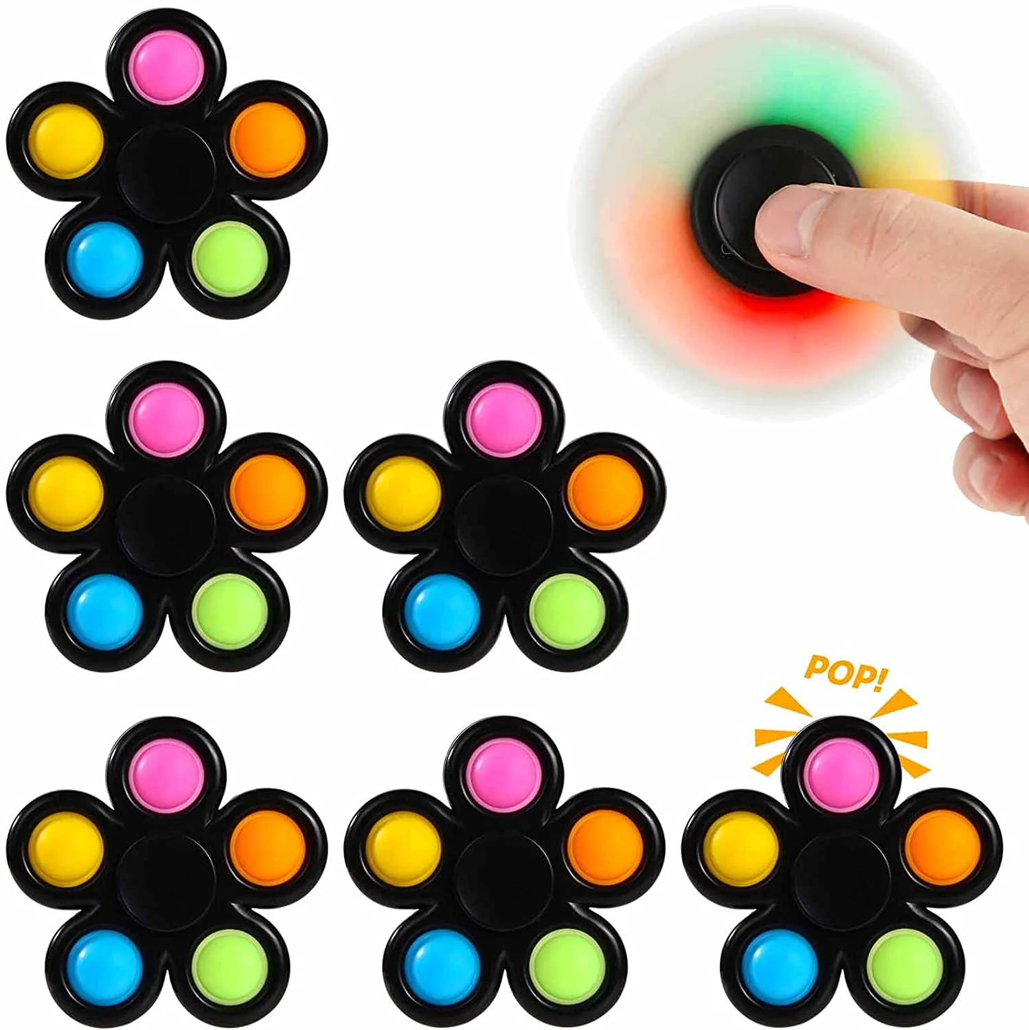 2024 Christmas Gift Fidget Popper Spinners Sensory Toy Bubble Fidget Finger Spinner Toy Push Pop Bubble Fidget Spinner