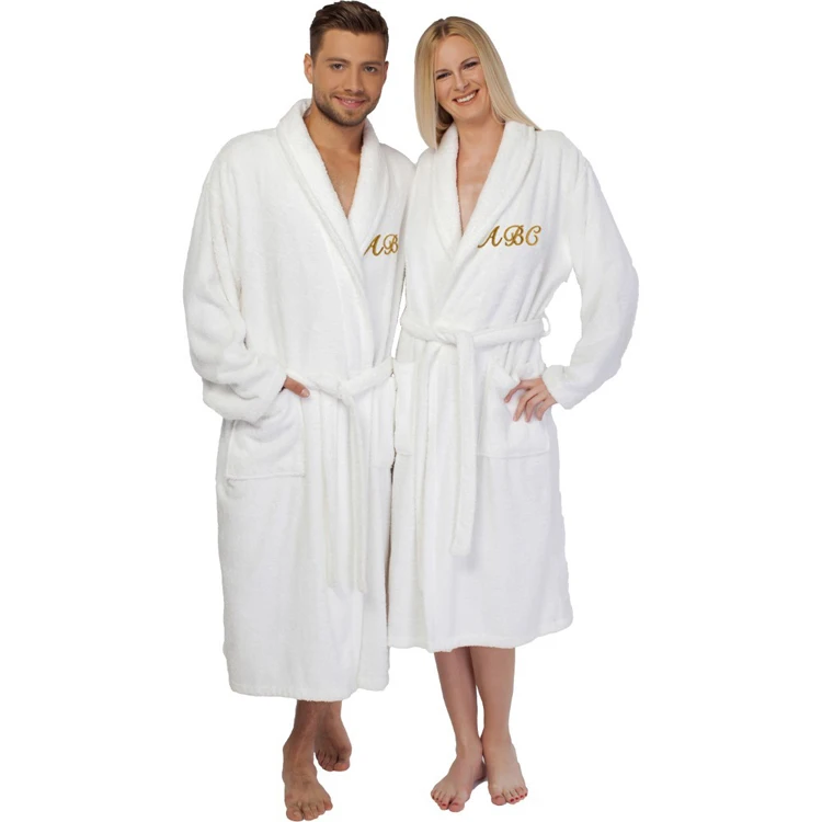 cotton terry bathrobe women thick plush cotton terry bathroe custom luxury couples bathrobe with logo
