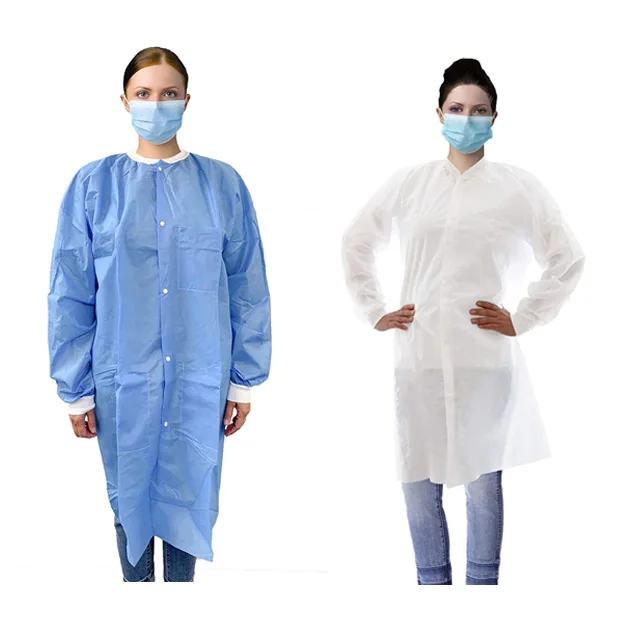 Cheap Disposable Polypropylene  Lab Coats Sterile Cleanroom Laboratory Gown For Doctors