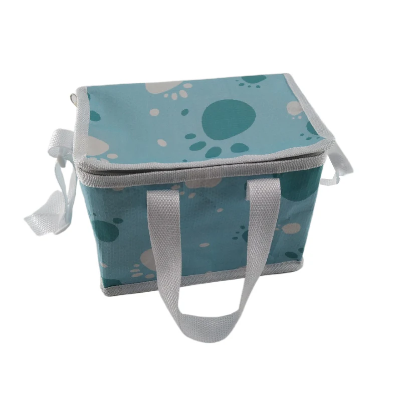 cheaper price Blue Zipper Small Cooler Box Insulated Lunch Box Bag with Shoulder Strap For Adult