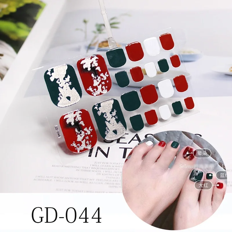 2019 Nail Art Sticker Fashion custom design full cover waterproof non-toxic foot nail sticker decal for decoration