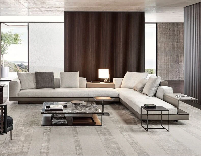 Italian Light Luxury Modern Minimally Shaped Living Room Sofa Combination