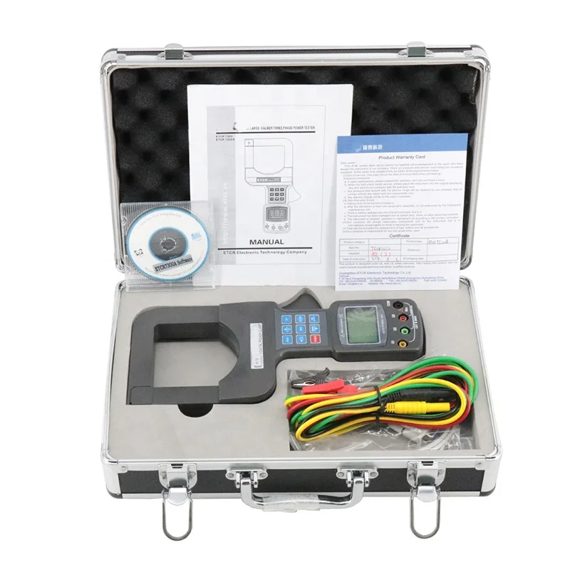 Roktools Digital Three Phase Power Clamp Meter AC 0.0A-2000A Tong Tester Current