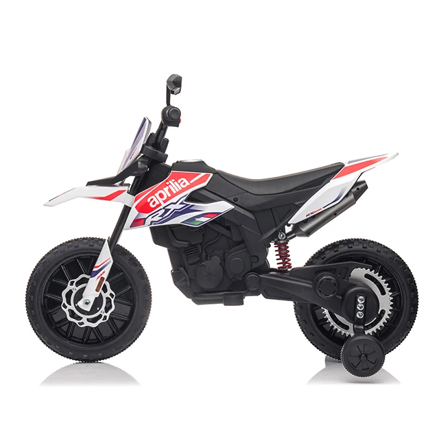Лицензированные электрические мотоциклы Aprilia 12 В большого размера с двумя колесами детская машинка для катания детский мотоцикл