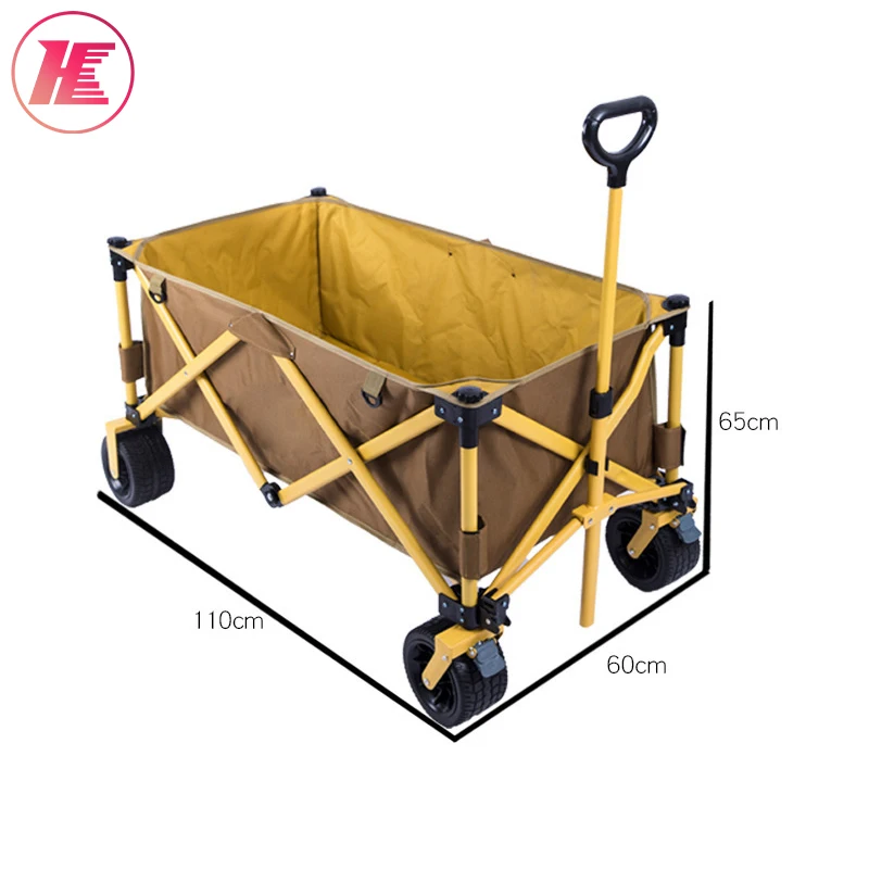 Outdoor Foldable Picnic Camping Wagon Camping Cart Kids Wagon Portable Beach Trolley Cart For Outdoor Garden Beach