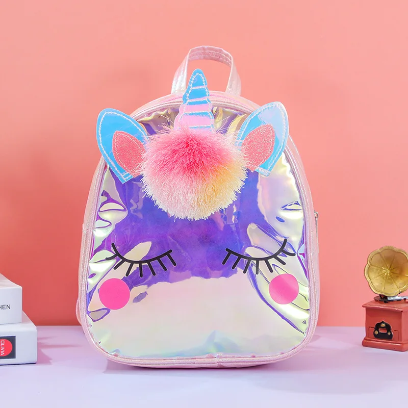 Unicorn Backpack New Spot Fantasy Laser TPU Transparent Children Backpack Girls Little Princess Schoolbag