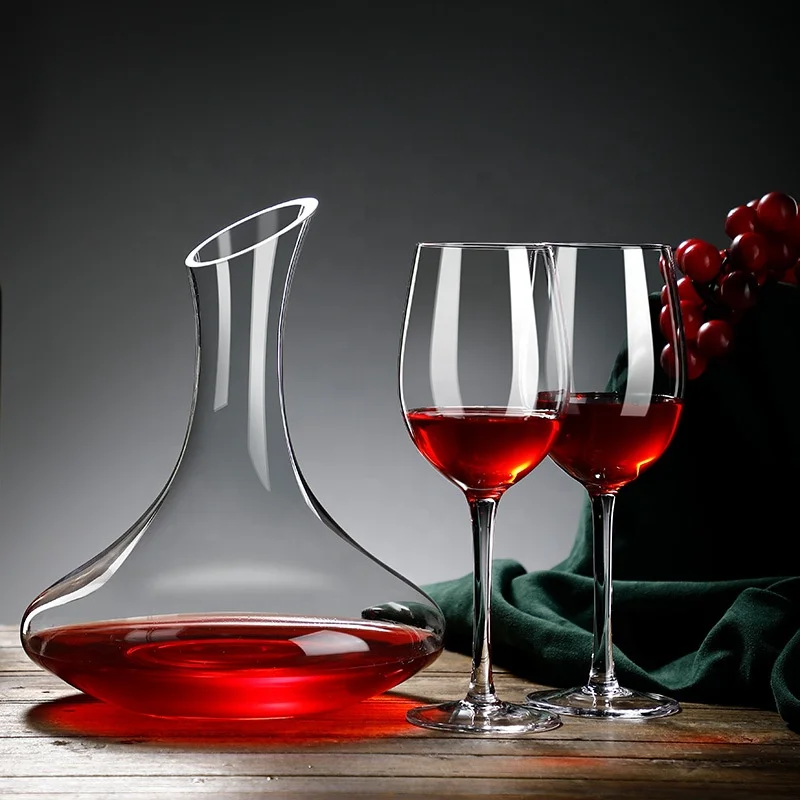 1200ml Hand Blown Lead Free Crystaldecanters Wine Glass Bottle Carafe Oblique Decantador Red Wine Decanter  for Wedding Gifts