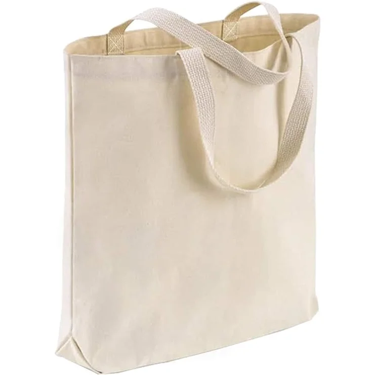 Cotton Canvas Tote Bag Reusable Book Magazine Cloth Bag Shoulder Bag for Beach Travel Shopping Pouch